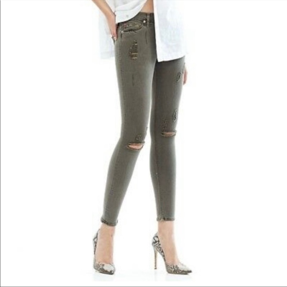 HUDSON Midrise Nico Black Label Super Skinny Distressed Jeans 24